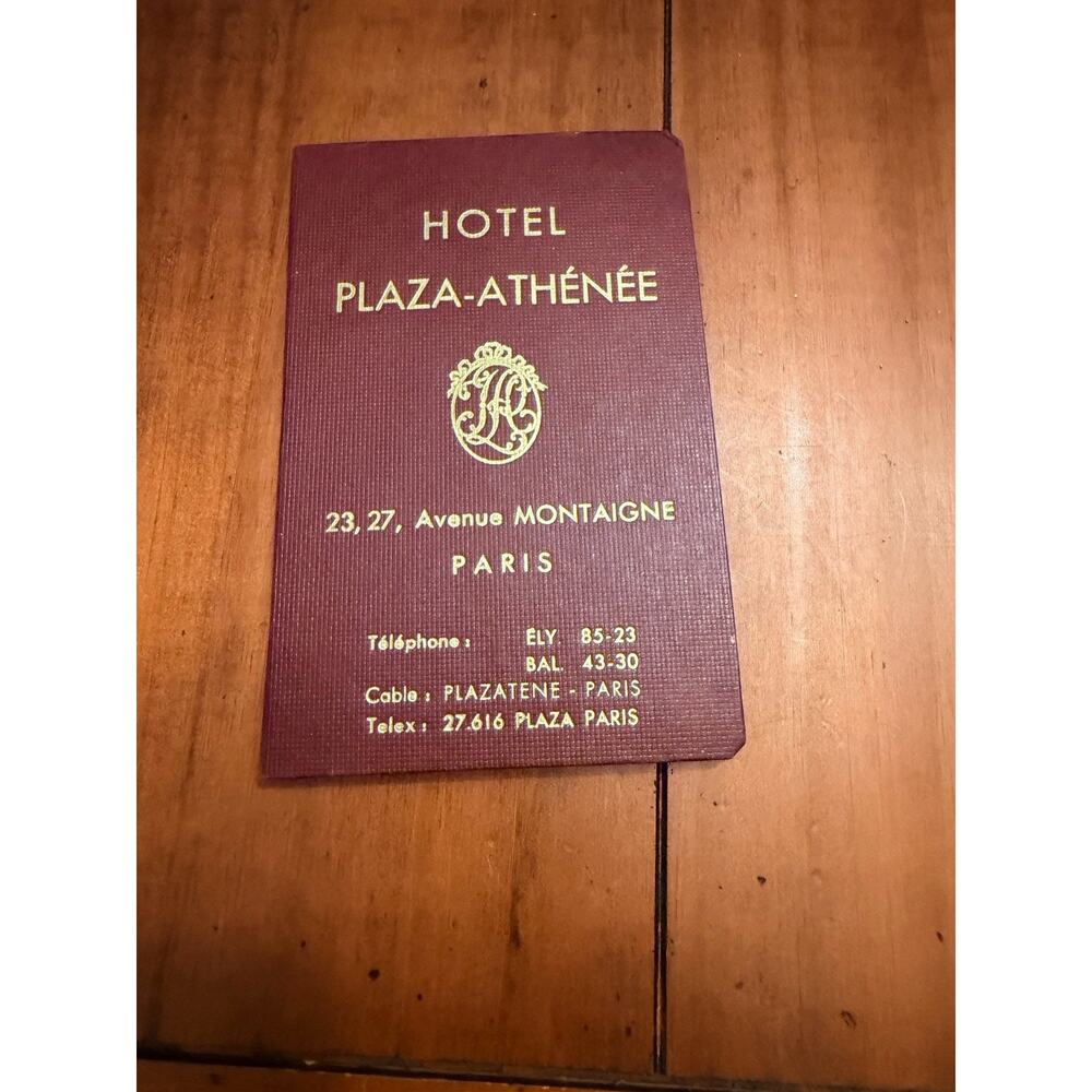 Vtg Hotel Plaza Athenee Paris Fold Out Map Guide Brochure French Ephemera